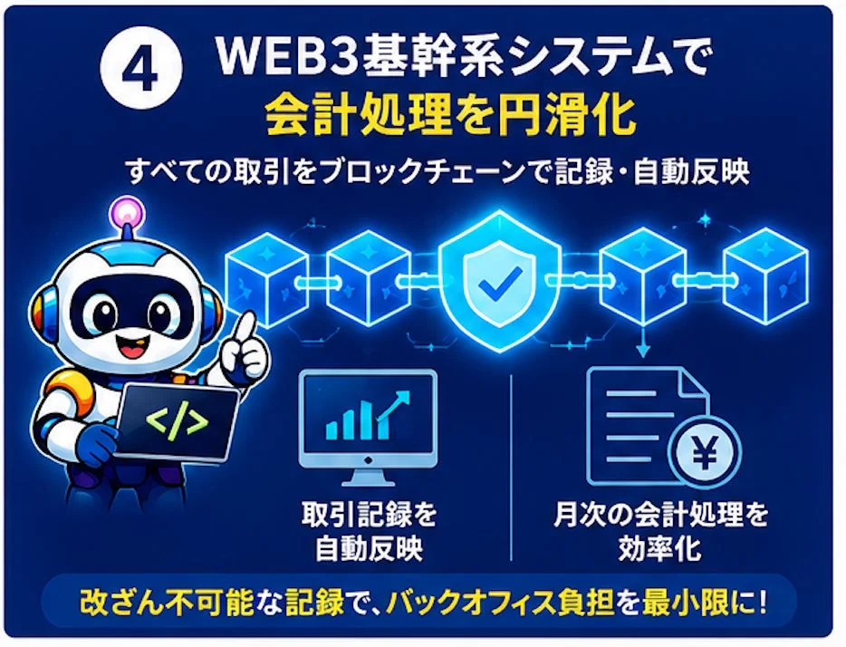 WEB3基幹系システムがブロックチェーンを活用して会計処理を円滑化する仕組み