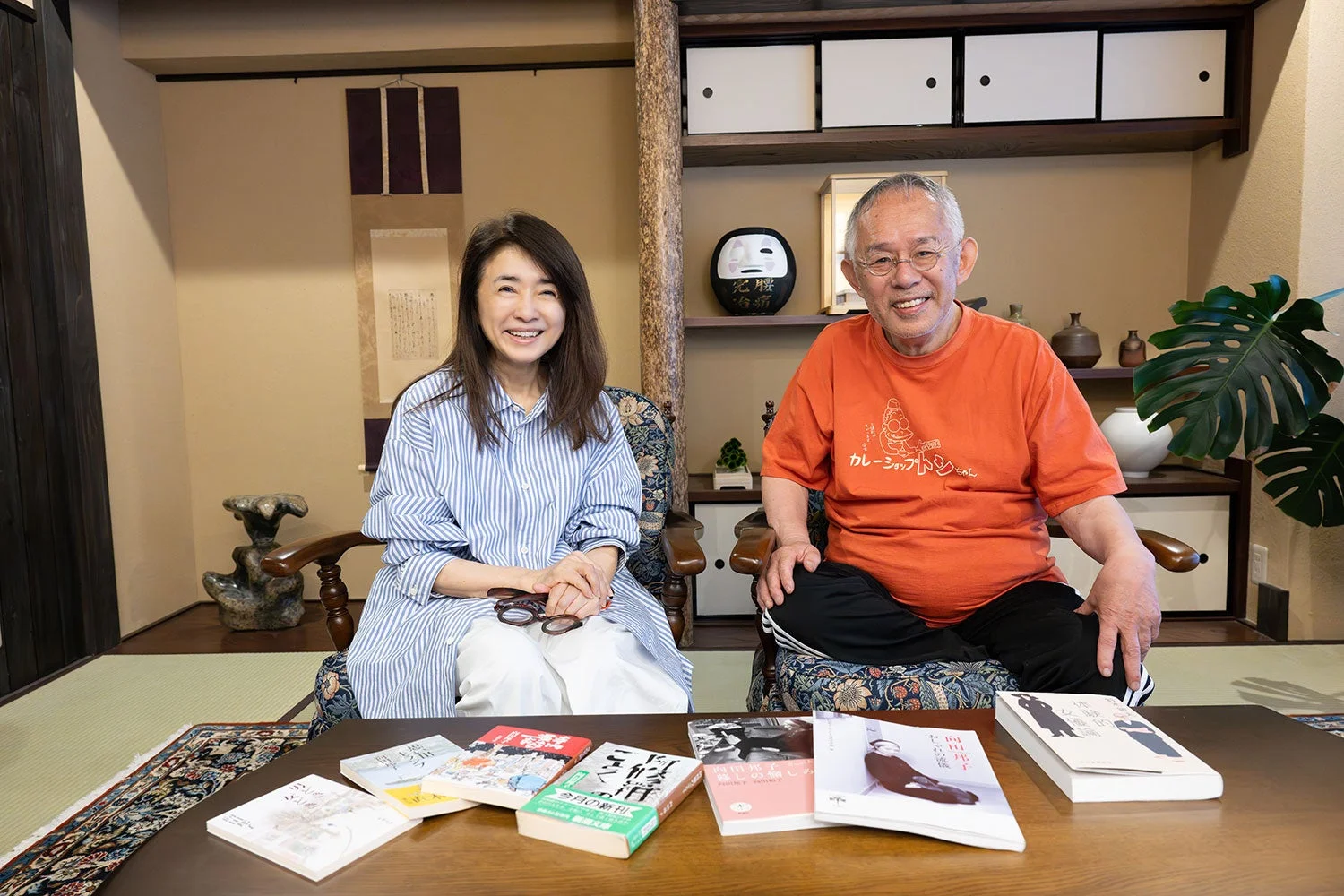 鈴木敏夫さんと風吹ジュンさんの対談風景