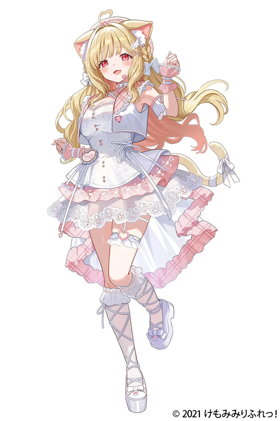 猫耳と尻尾を持つ可愛らしいアニメキャラクター