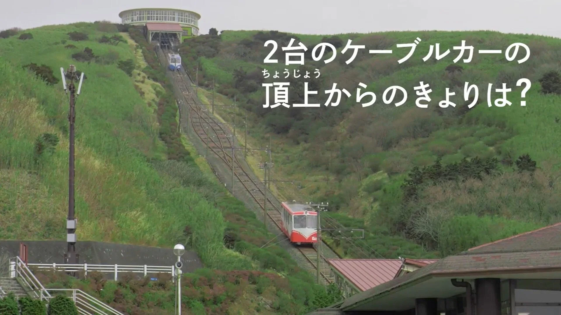 ケーブルカーの頂上からの距離